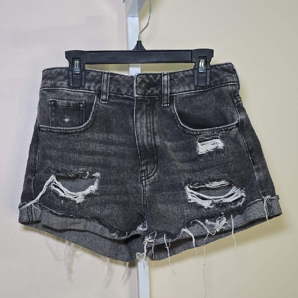 PacSun Charcoal Distressed Jean Shorts Ladies Sz 26 - Picture 1 of 4